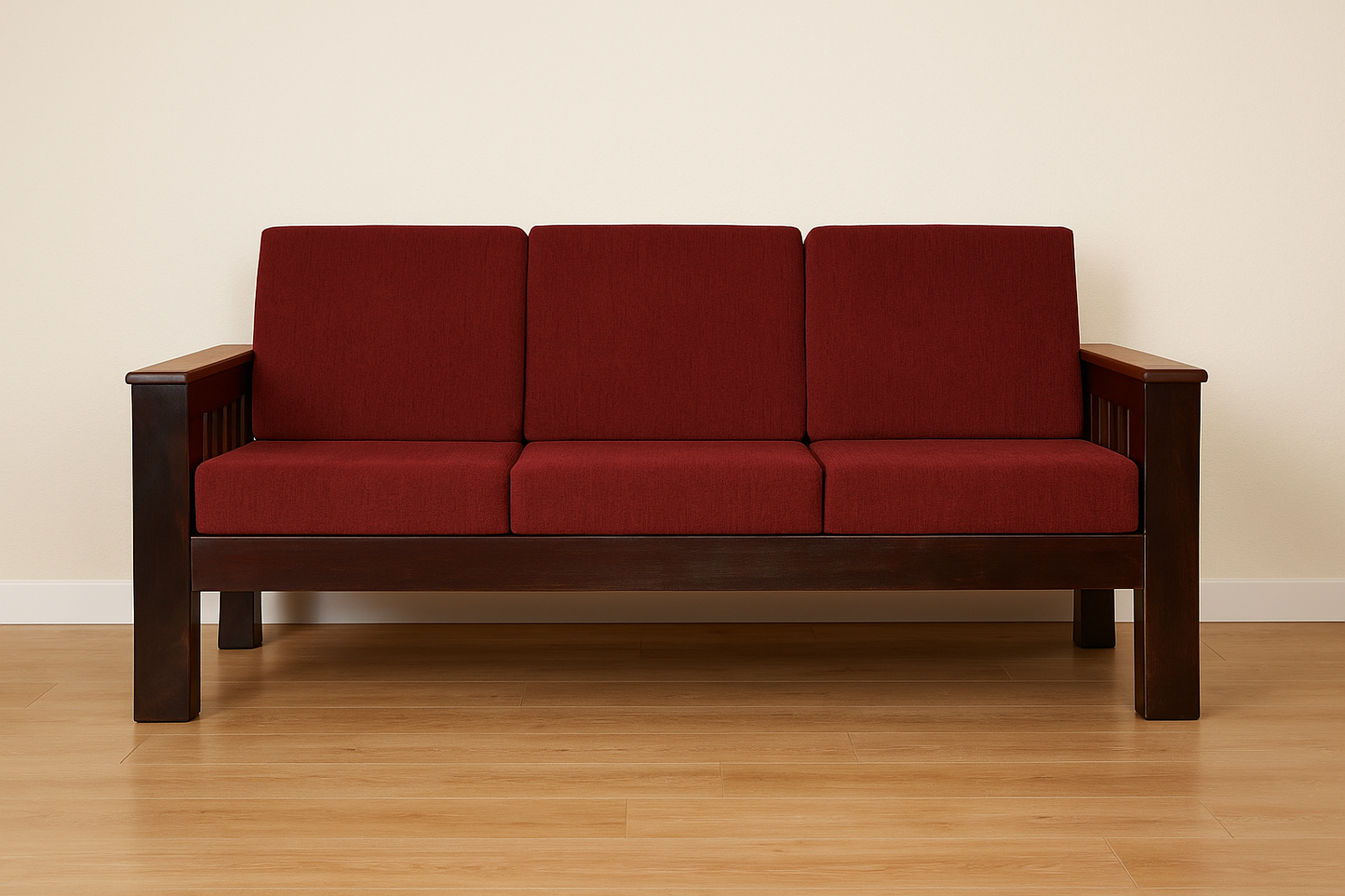 Rose Wood Sofa with Removeable Cushion 1 Seater