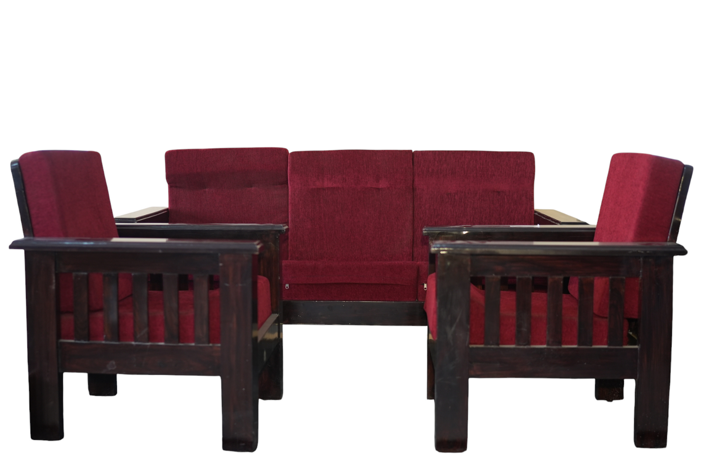 Rose Wood Sofa with Removeable Cushion 1 Seater