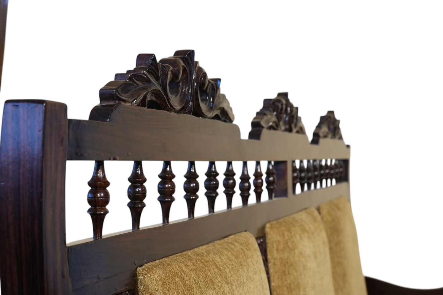 Rose Wood Carving Sofa Set with Fixed Cushion