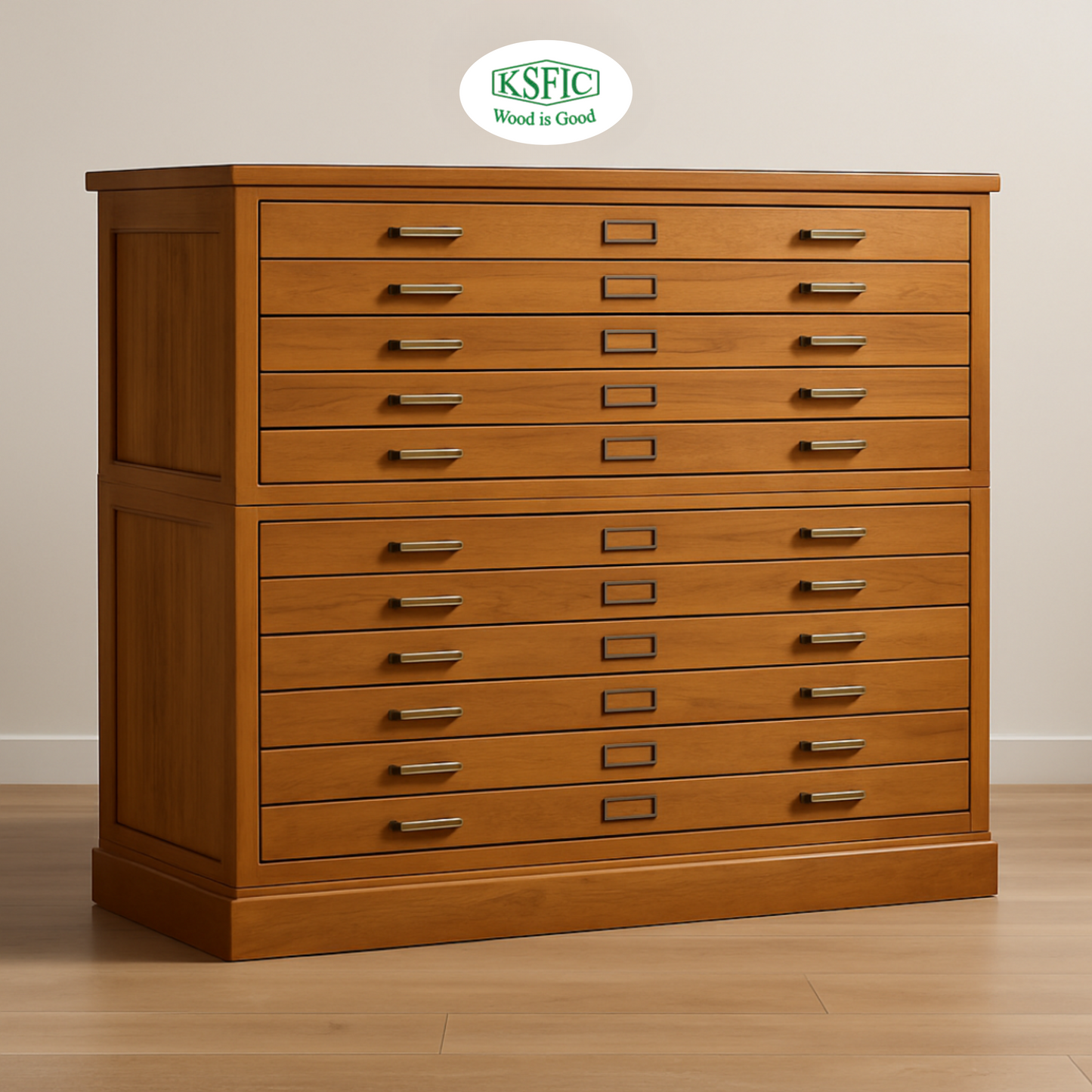 Acacia Wood Map Cabinet