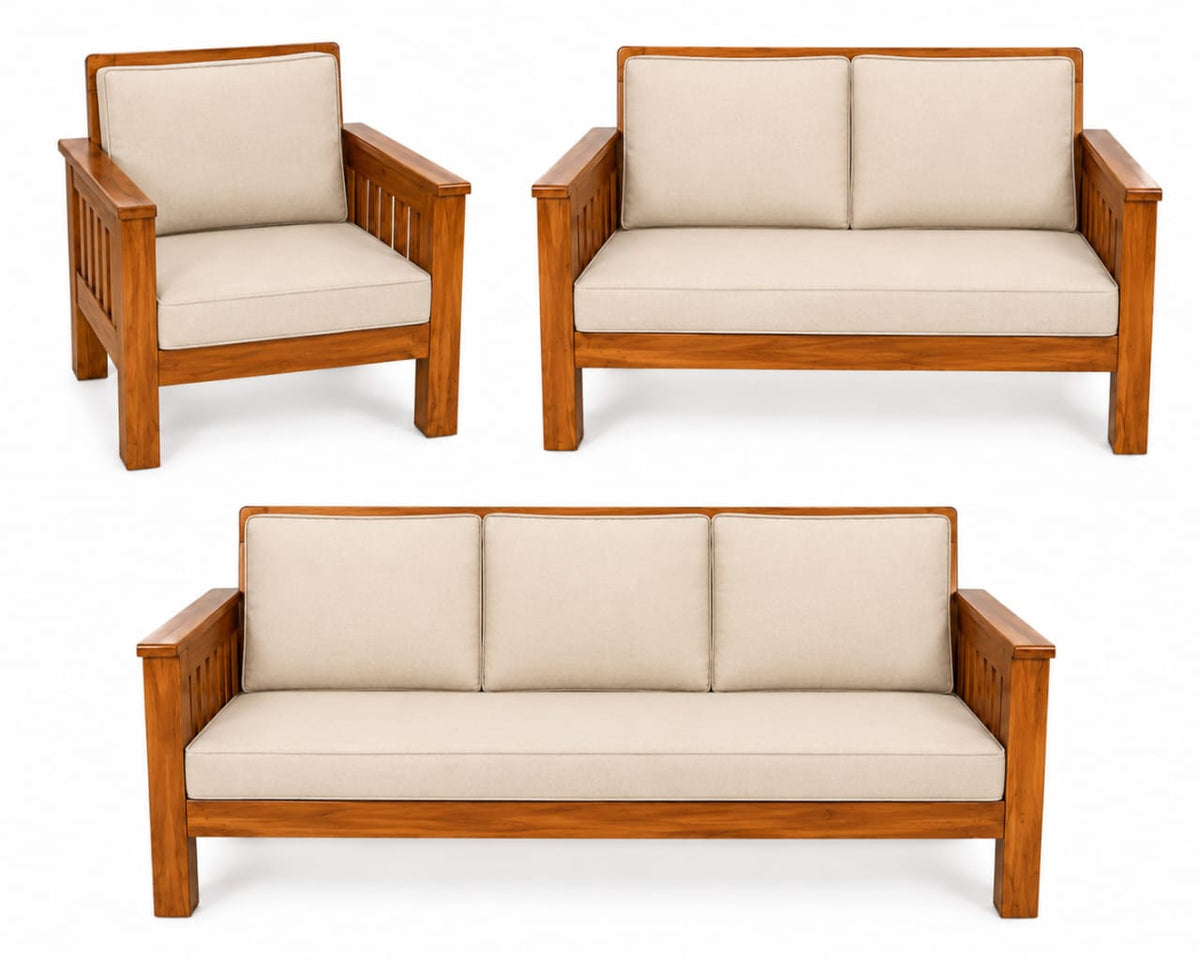 Teak Wood Sofa Set with Cushion