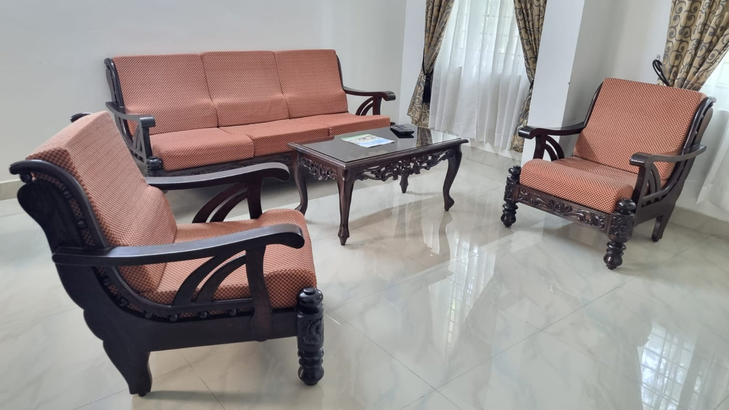 Rosewood Sofa Set with cushion 3+1+1